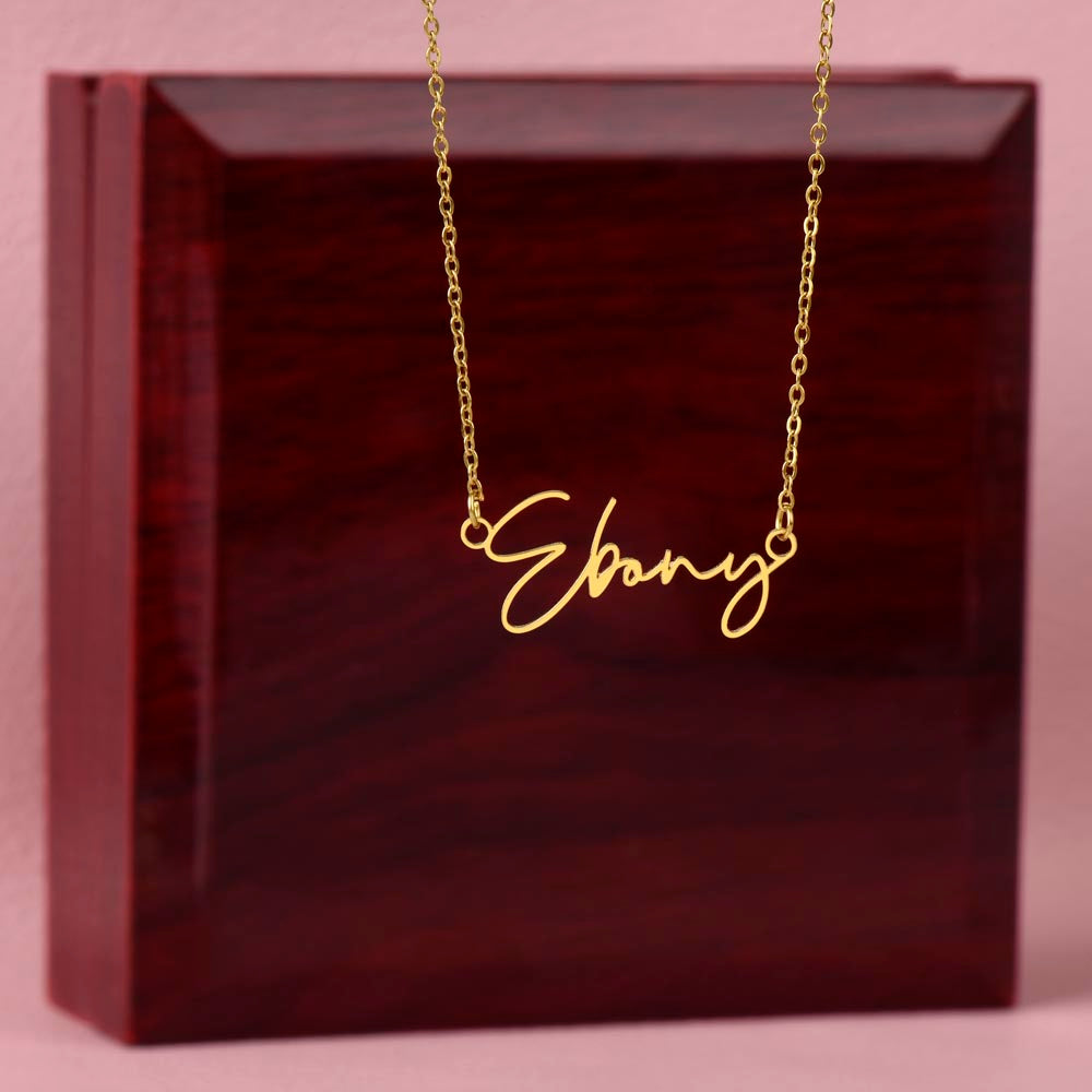Signature Name Necklace – Personalized Word Necklace, Feminine Empowerment Jewelry