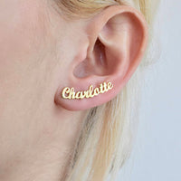 Custom Word Stud Earrings – Personalized Statement Studs, Love Yourself Earrings