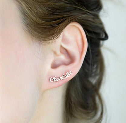 Custom Word Stud Earrings – Personalized Statement Studs, Love Yourself Earrings