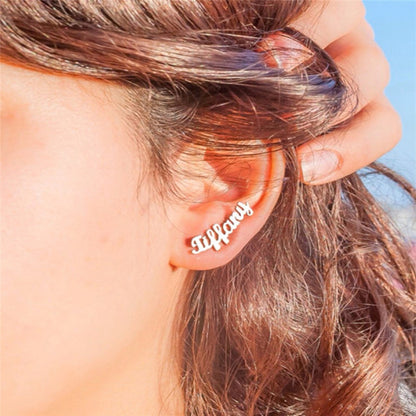 Custom Word Stud Earrings – Personalized Statement Studs, Love Yourself Earrings