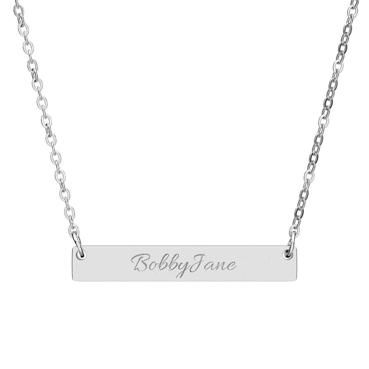 Engravable Bar Necklace – Personalized Affirmation Necklace, Minimalist Name Plate Jewelry