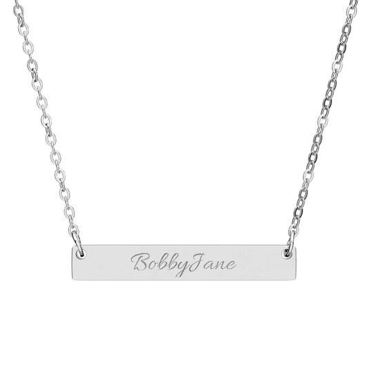 Engravable Bar Necklace – Personalized Affirmation Necklace, Minimalist Name Plate Jewelry