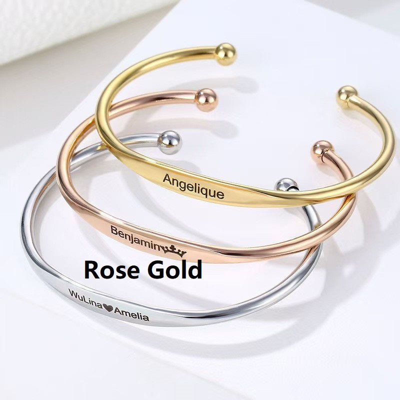Custom Affirmation Bracelet, Personalized DIY Family Name Inscription Bracelet