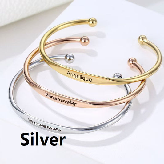 Custom Affirmation Bracelet, Personalized DIY Family Name Inscription Bracelet