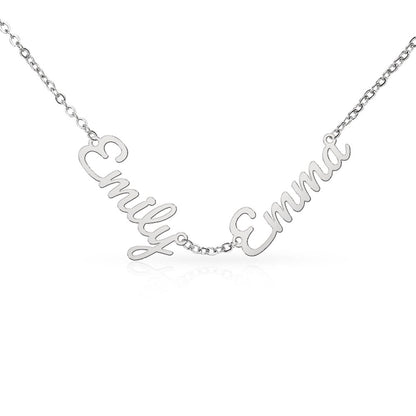 Three Name Personalized Necklace – Faith Love Prosperity Necklace, Meaningful Script Jewelry