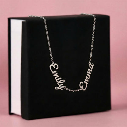 Three Name Personalized Necklace – Faith Love Prosperity Necklace, Meaningful Script Jewelry