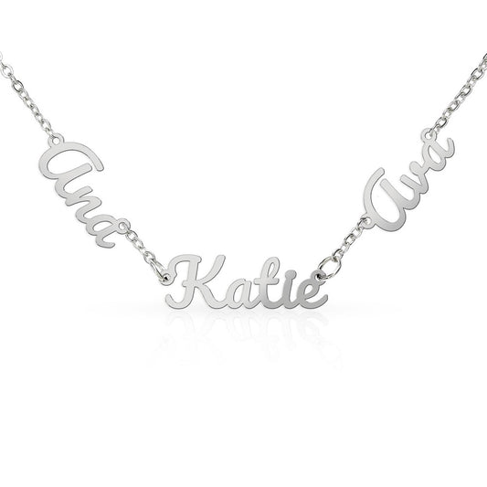 Three Name Personalized Necklace – Faith Love Prosperity Necklace, Meaningful Script Jewelry