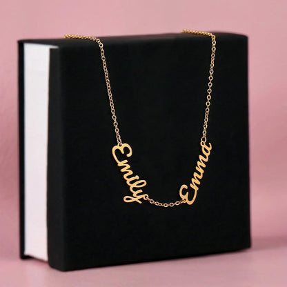 Three Name Personalized Necklace – Faith Love Prosperity Necklace, Meaningful Script Jewelry