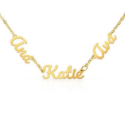 Three Name Personalized Necklace – Faith Love Prosperity Necklace, Meaningful Script Jewelry