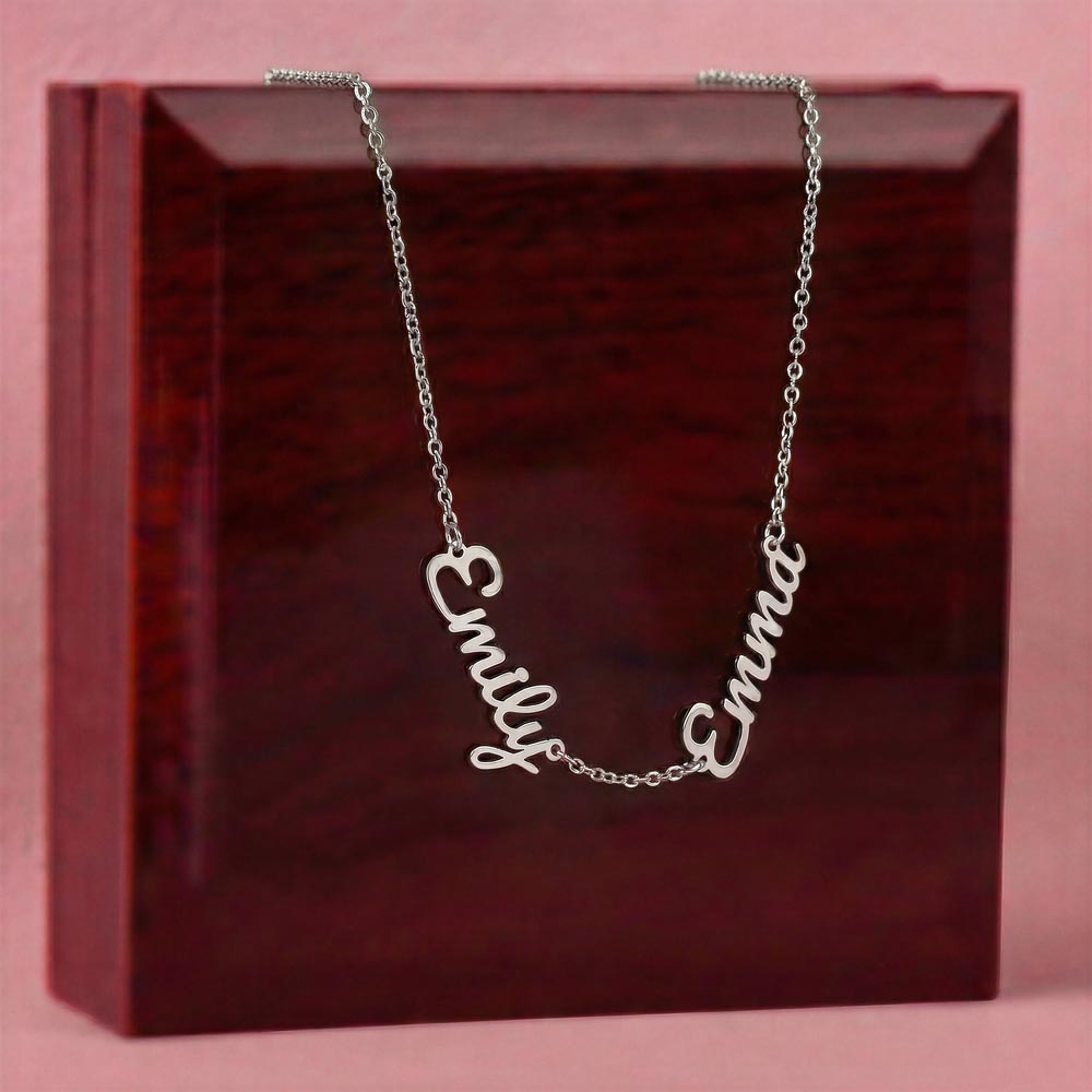 Three Name Personalized Necklace – Faith Love Prosperity Necklace, Meaningful Script Jewelry