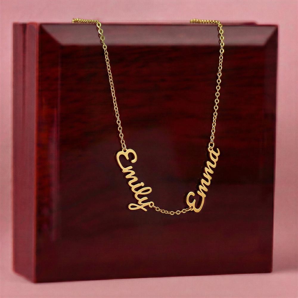 Three Name Personalized Necklace – Faith Love Prosperity Necklace, Meaningful Script Jewelry