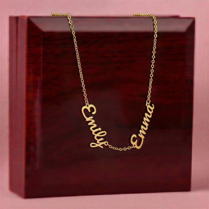 Three Name Personalized Necklace – Faith Love Prosperity Necklace, Meaningful Script Jewelry