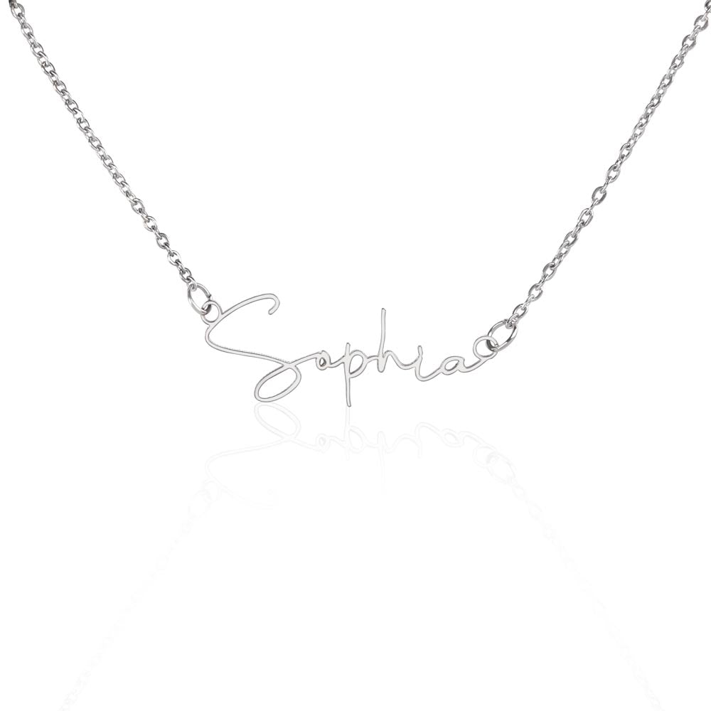 Signature Name Necklace – Personalized Word Necklace, Feminine Empowerment Jewelry