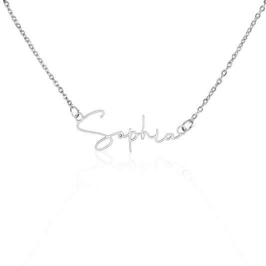 Signature Name Necklace – Personalized Word Necklace, Feminine Empowerment Jewelry