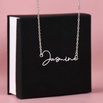 Signature Name Necklace – Personalized Word Necklace, Feminine Empowerment Jewelry