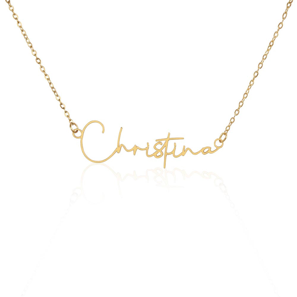 Signature Name Necklace – Personalized Word Necklace, Feminine Empowerment Jewelry