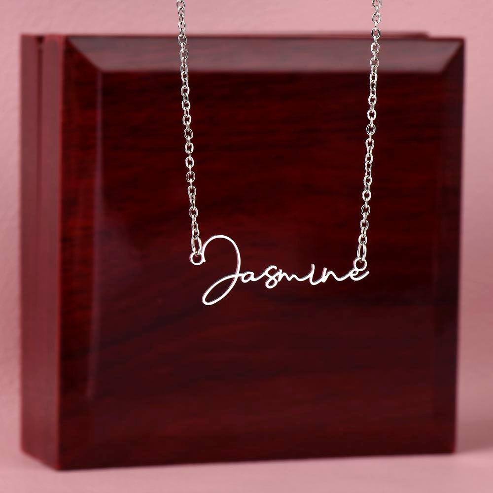 Signature Name Necklace – Personalized Word Necklace, Feminine Empowerment Jewelry