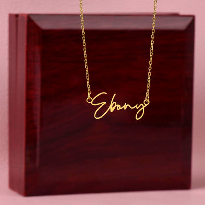 Signature Name Necklace – Personalized Word Necklace, Feminine Empowerment Jewelry