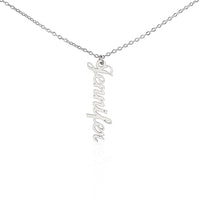 Vertical Name Necklace – Personalized Cursive Necklace, Minimalist, Statement,  Empowerment Jewelry