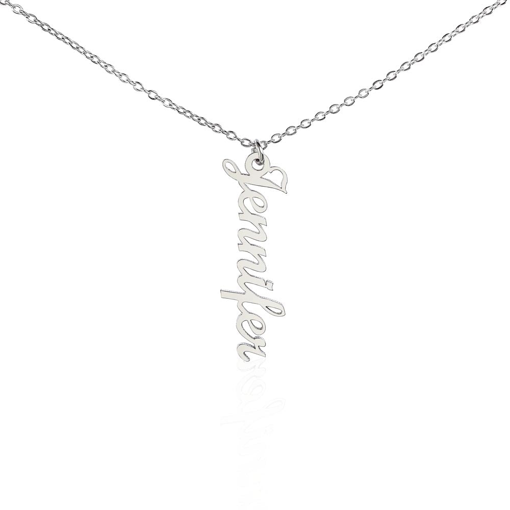 Vertical Name Necklace – Personalized Cursive Necklace, Minimalist, Statement,  Empowerment Jewelry