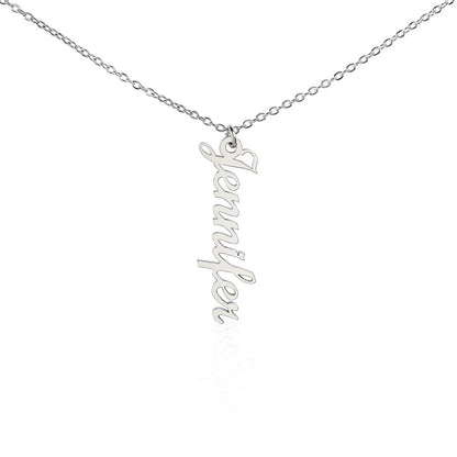 Vertical Name Necklace – Personalized Cursive Necklace, Minimalist, Statement,  Empowerment Jewelry