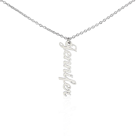 Vertical Name Necklace – Personalized Cursive Necklace, Minimalist, Statement,  Empowerment Jewelry