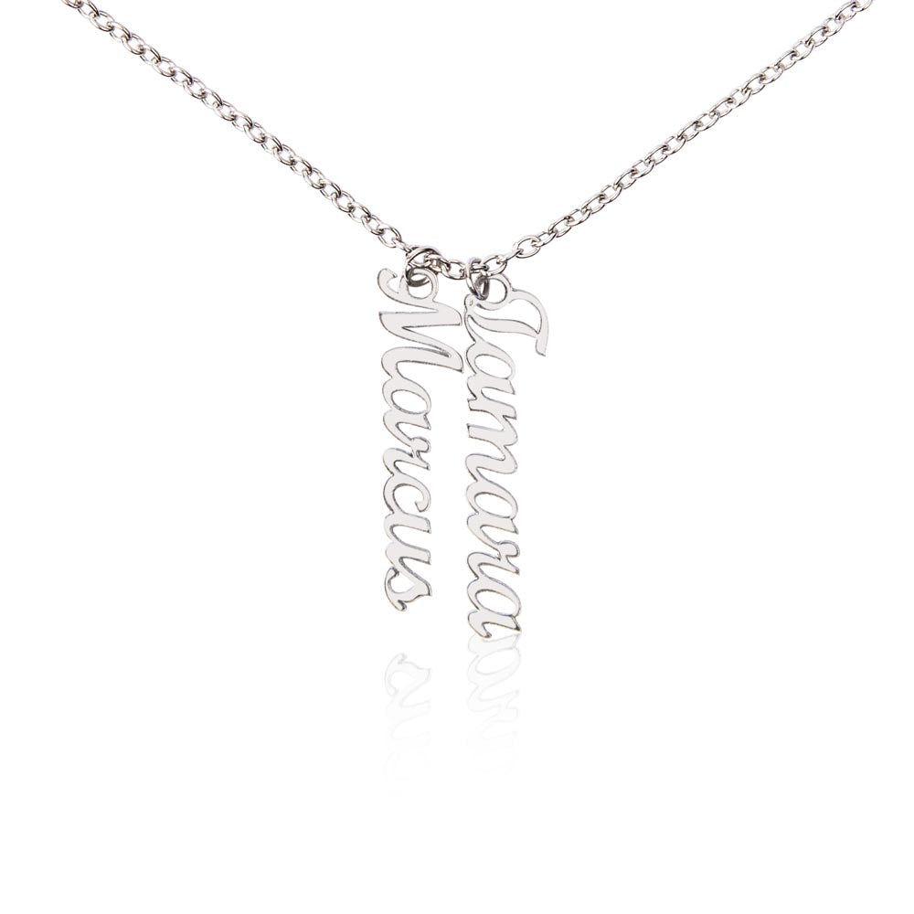 Vertical Name Necklace – Personalized Cursive Necklace, Minimalist, Statement,  Empowerment Jewelry