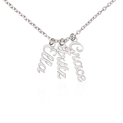 Vertical Name Necklace – Personalized Cursive Necklace, Minimalist, Statement,  Empowerment Jewelry