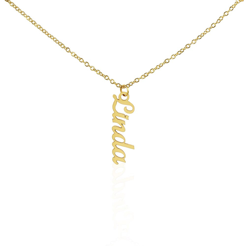 Vertical Name Necklace – Personalized Cursive Necklace, Minimalist, Statement,  Empowerment Jewelry