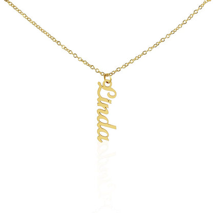 Vertical Name Necklace – Personalized Cursive Necklace, Minimalist, Statement,  Empowerment Jewelry