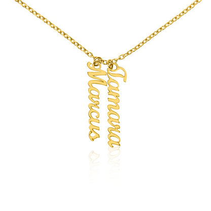 Vertical Name Necklace – Personalized Cursive Necklace, Minimalist, Statement,  Empowerment Jewelry