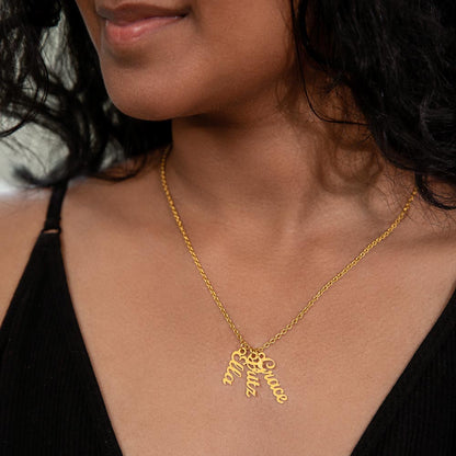 Vertical Name Necklace – Personalized Cursive Necklace, Minimalist, Statement,  Empowerment Jewelry