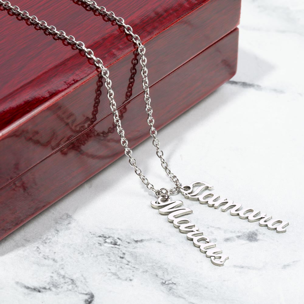 Vertical Name Necklace – Personalized Cursive Necklace, Minimalist, Statement,  Empowerment Jewelry