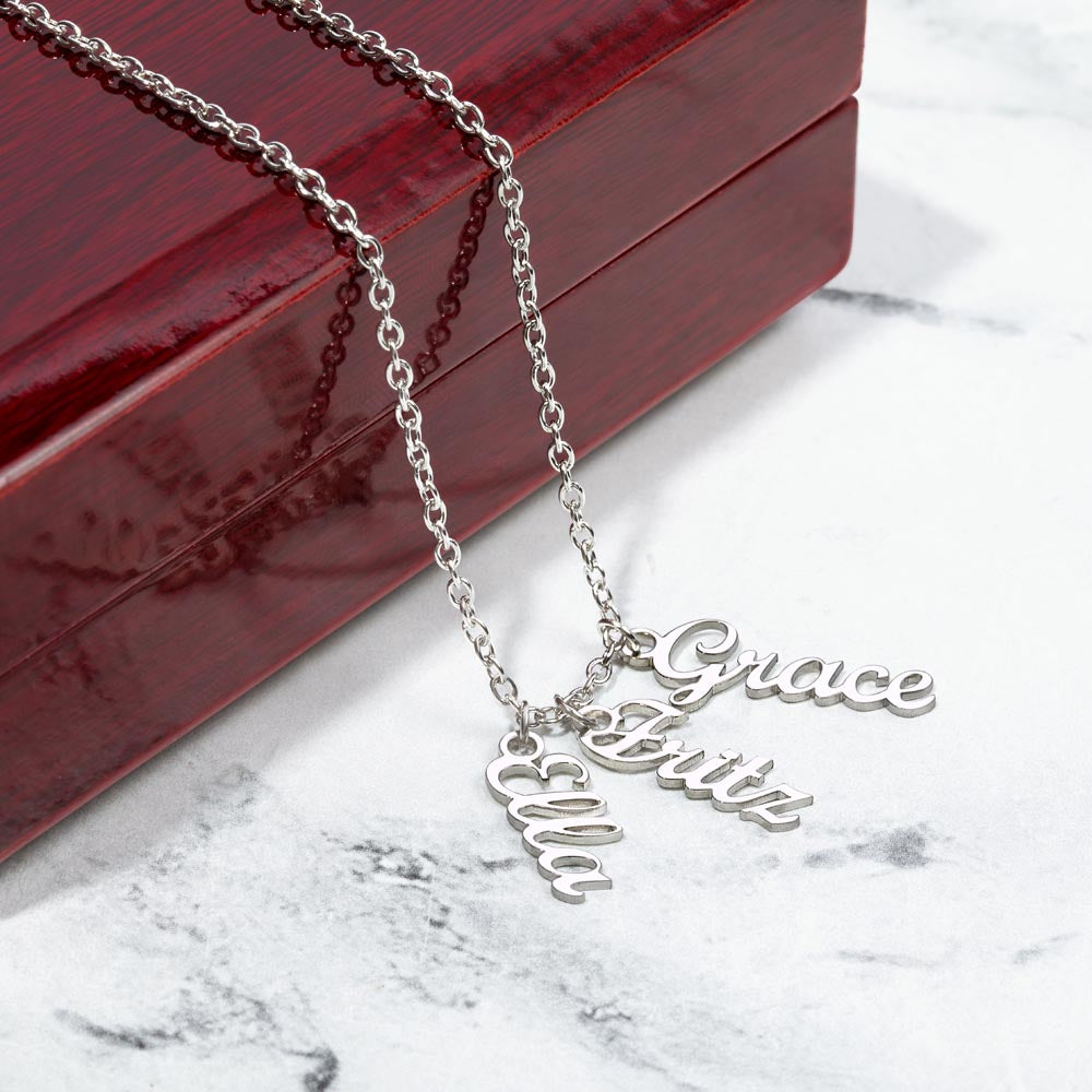 Vertical Name Necklace – Personalized Cursive Necklace, Minimalist, Statement,  Empowerment Jewelry