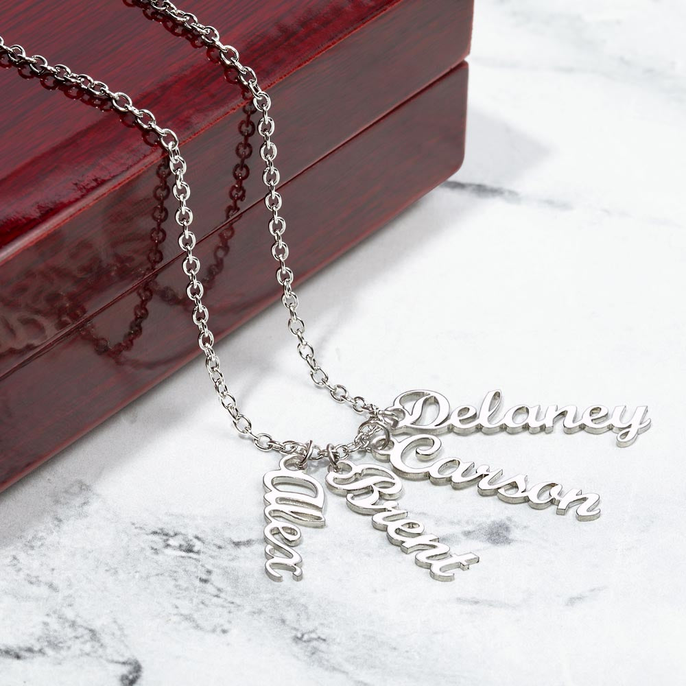 Vertical Name Necklace – Personalized Cursive Necklace, Minimalist, Statement,  Empowerment Jewelry