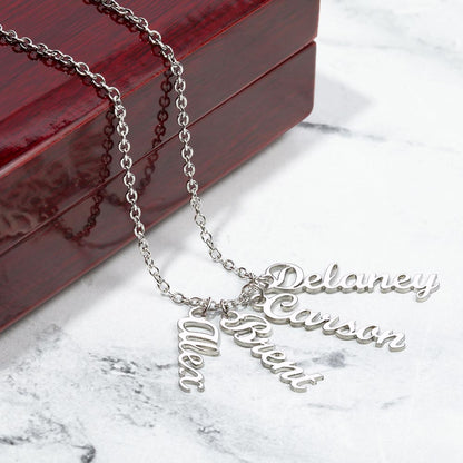 Vertical Name Necklace – Personalized Cursive Necklace, Minimalist, Statement,  Empowerment Jewelry