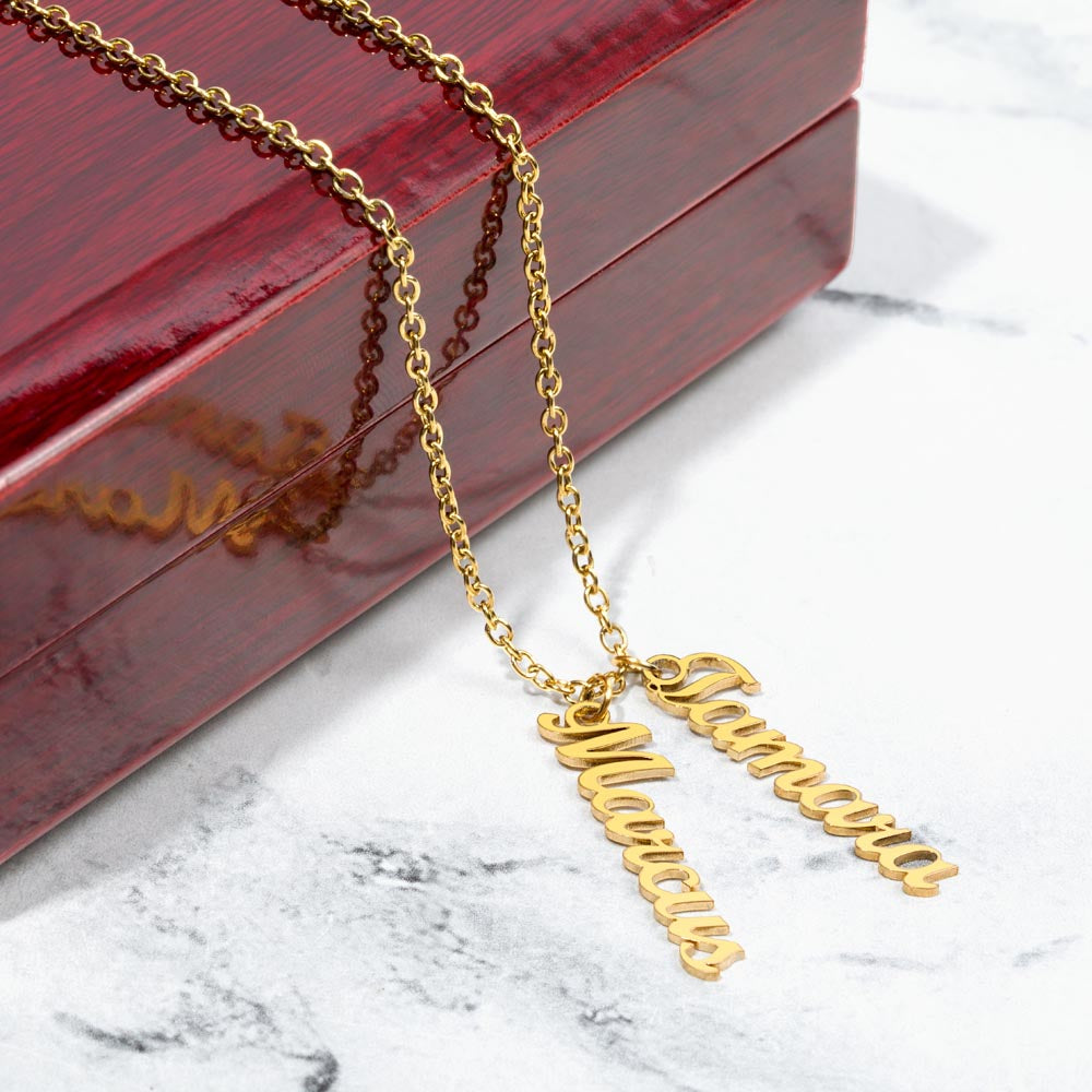 Vertical Name Necklace – Personalized Cursive Necklace, Minimalist, Statement,  Empowerment Jewelry