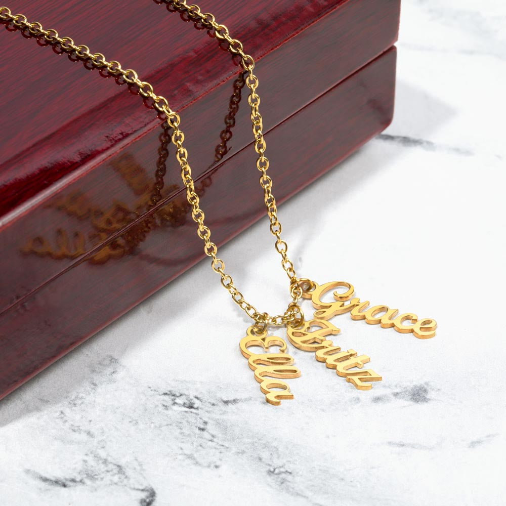 Vertical Name Necklace – Personalized Cursive Necklace, Minimalist, Statement,  Empowerment Jewelry