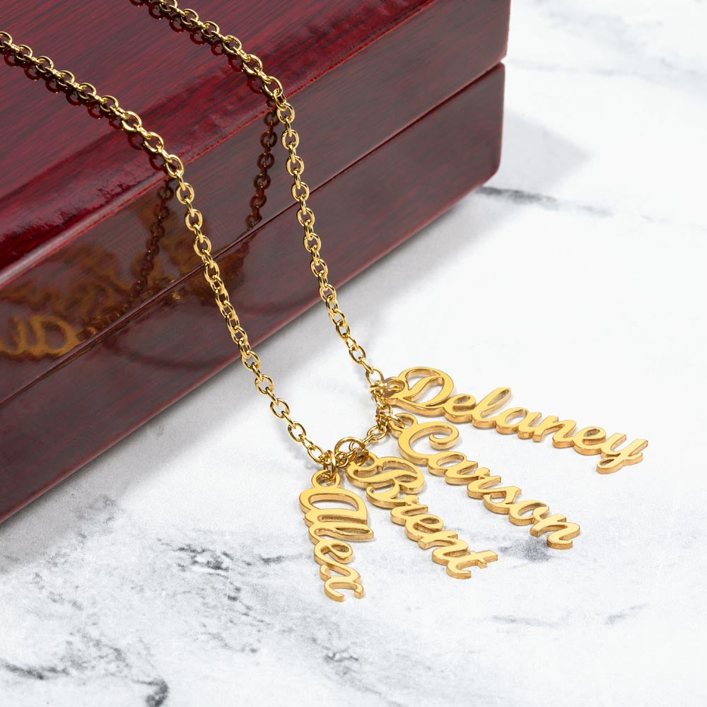 Vertical Name Necklace – Personalized Cursive Necklace, Minimalist, Statement,  Empowerment Jewelry