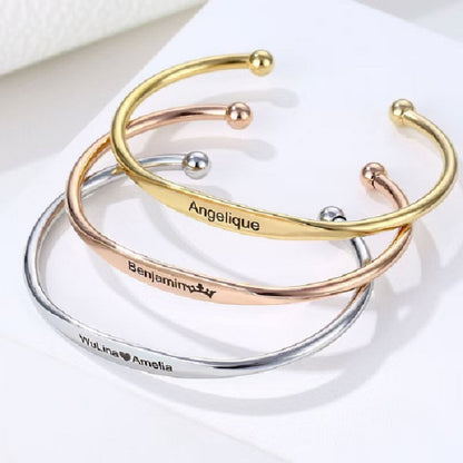Custom Affirmation Bracelet, Personalized DIY Family Name Inscription Bracelet